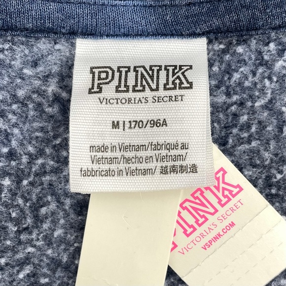 👚💙VS PINK ENSIGN CAMPUS STATIC TIE DYE LOUNGE ZIP UP HOODIE Size Med NWT - Picture 8 of 12